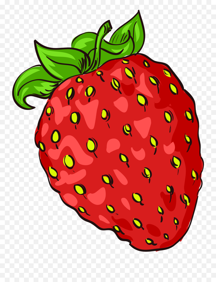 Strawberry Clipart Food - Transparent Background Fruit Strawberry Fruit Cartoon Emoji,Strawberry Transparent Background