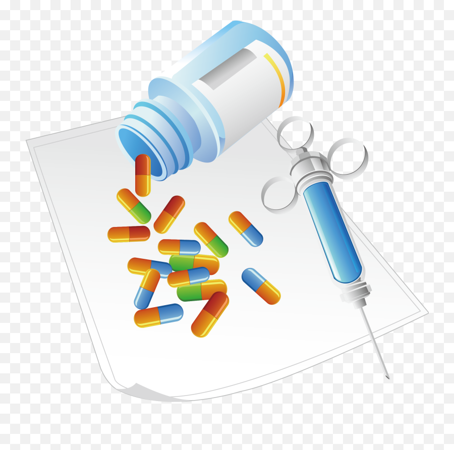 Pharmaceutical Drug - Needle And Medicine Vector Png Pharmacy Medicine Vector Png Emoji,Drug Clipart