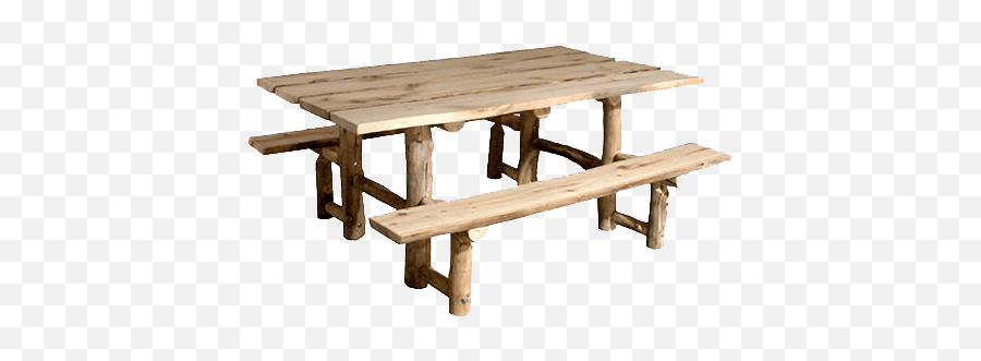 Aspen Log Picnic Table With Benches - Rustic Picnic Table Emoji,Picnic Table Png