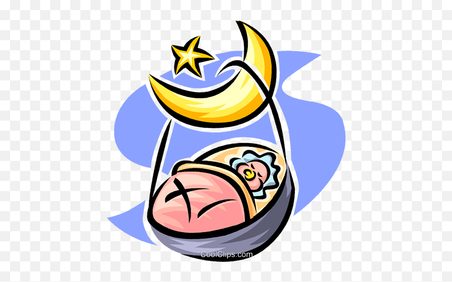 Sleeping Baby Royalty Free Vector Clip - Baby Hanging Cradle Vector Emoji,Sleeping Baby Clipart
