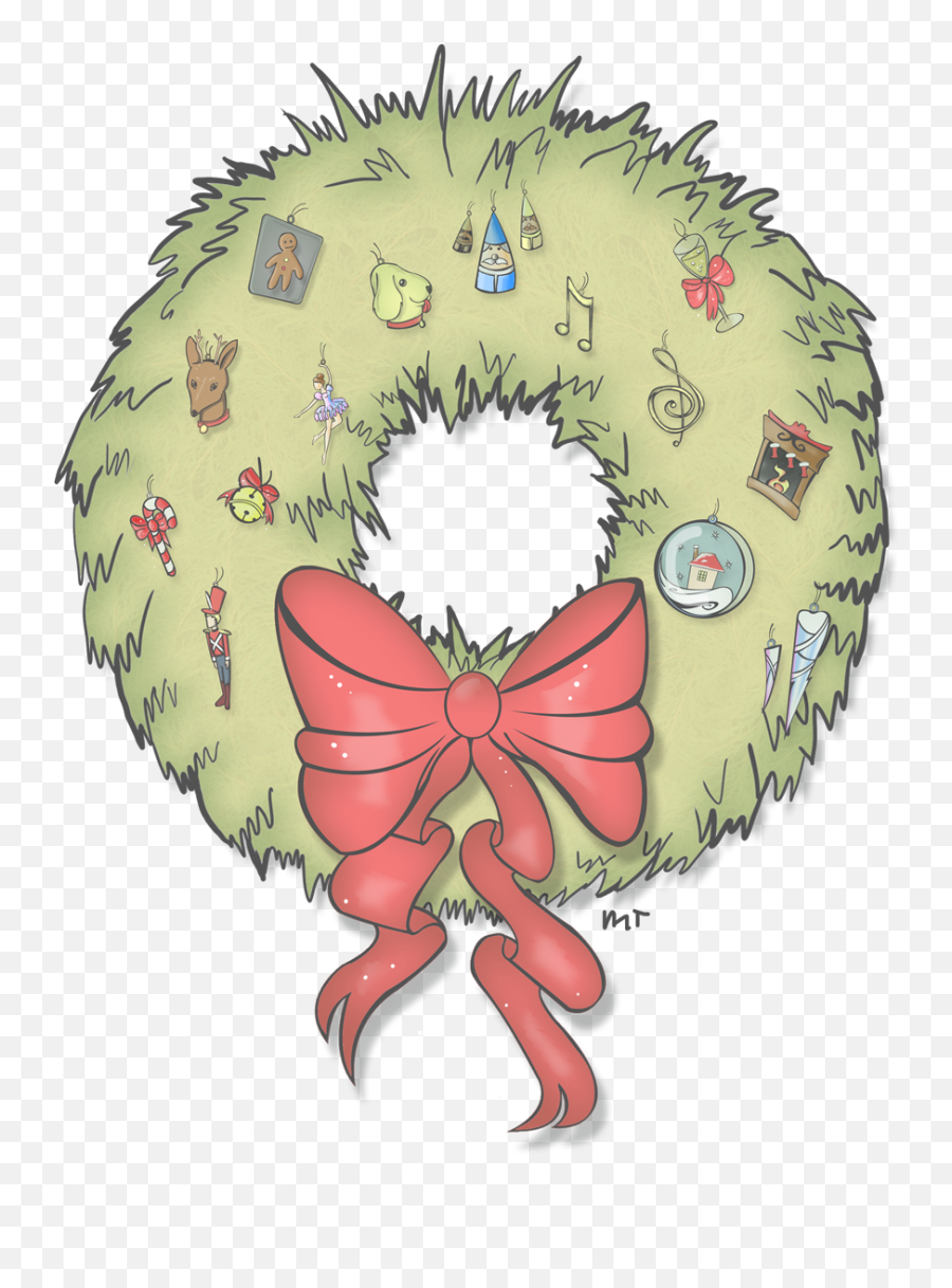Illustration Transparent Png Image Emoji,Holiday Wreath Png