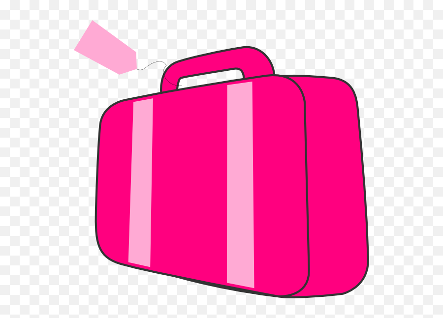 Pink Suitcase Clip Art At Clker - Pink Suitcase Clipart Emoji,Suitcase Clipart