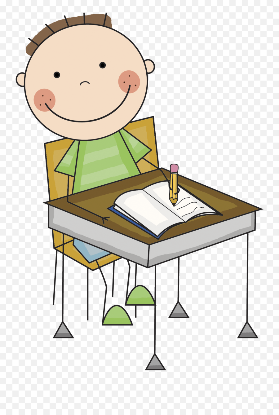 Kids Writing Clipart - Student At Desk Clipart Emoji,Writing Clipart