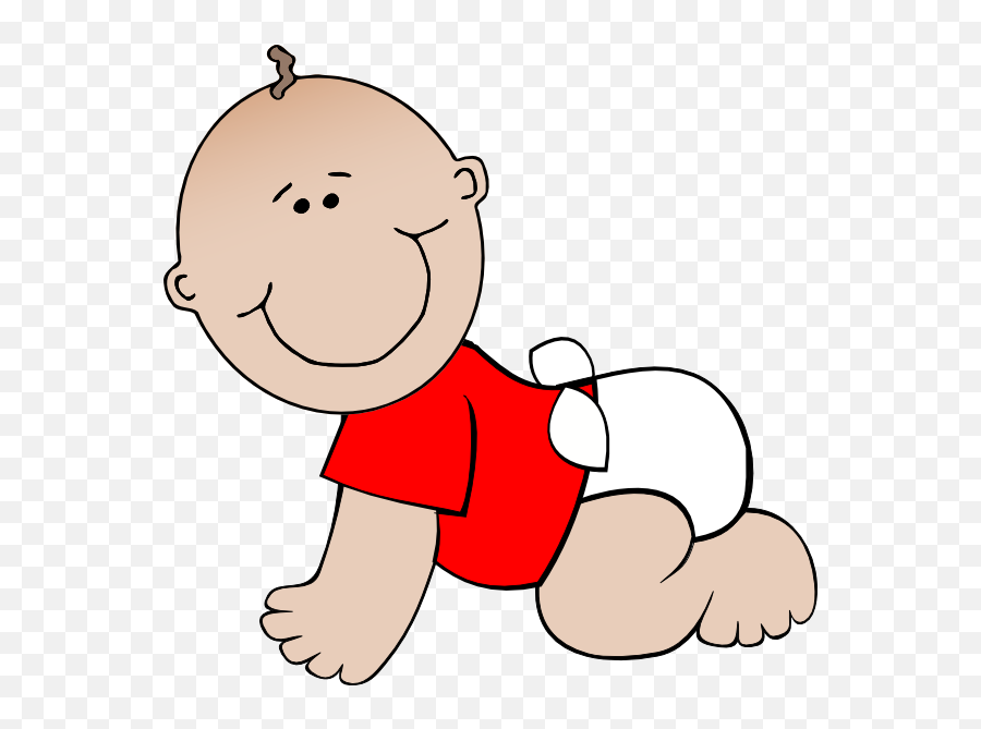 Crawling Baby Red Clip Art - Baby Boy Clip Art Emoji,Baby Clipart
