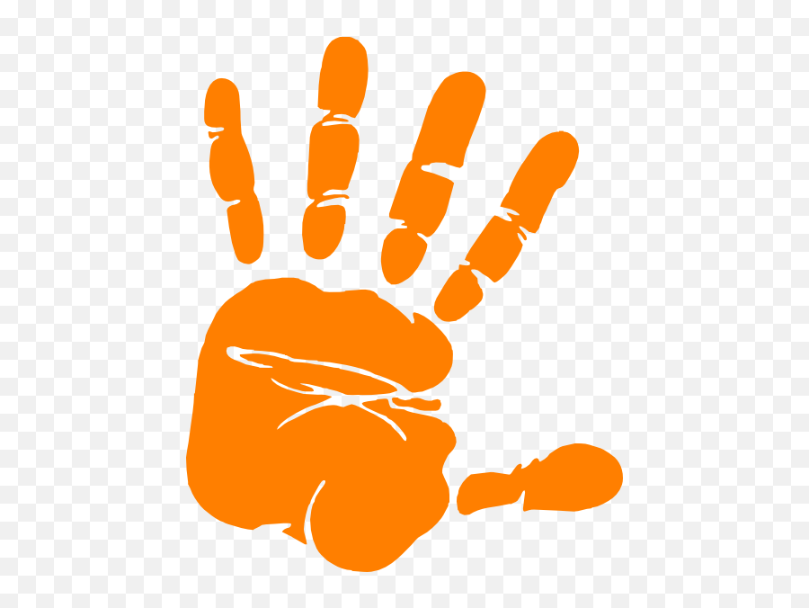 Free Handprint Cliparts Download Free - Orange Hand Emoji,Handprint Clipart