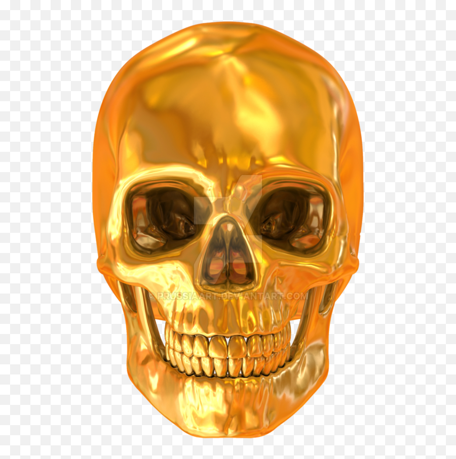Golden Skull On A Transparent Background 1010787 - Png Transparent Golden Skull Emoji,Skull Transparent Background