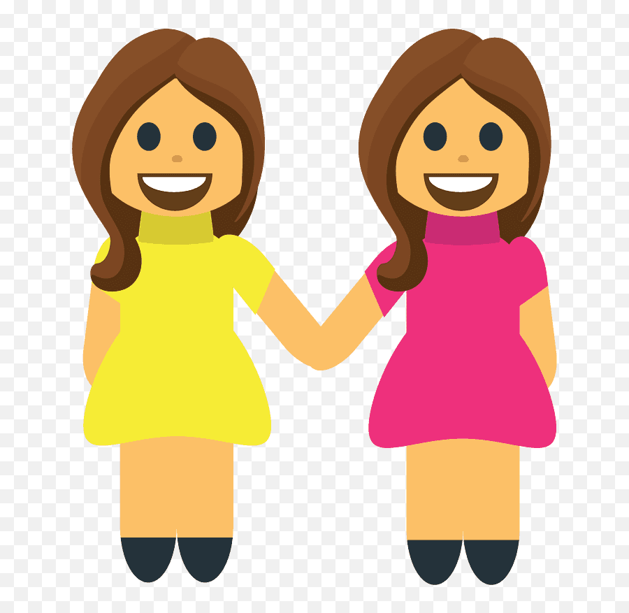 Women Holding Hands Emoji Clipart - Png Png,People Holding Hands Clipart