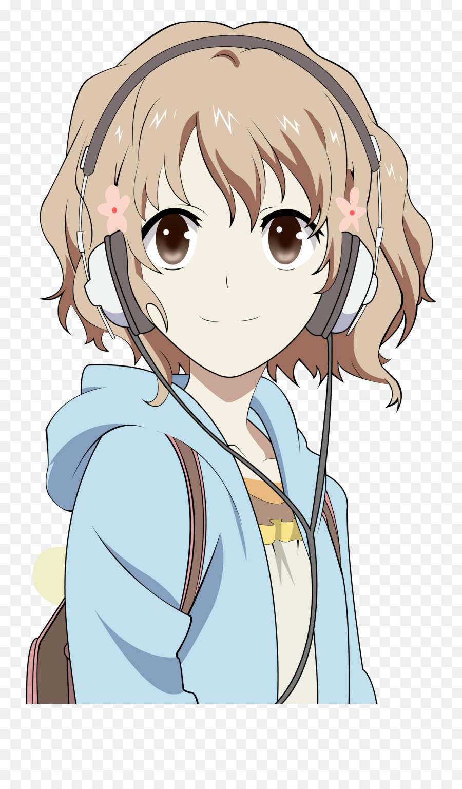 Download Download Png - Anime Girl With Short Blonde Hair Short Haired Anime Girl With Headphones Emoji,Anime Hair Png