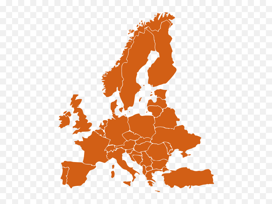Europe Map Orange Clip Art At Clkercom - Vector Clip Art Europe Map Orange Png Emoji,Europe Map Png