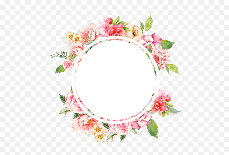 Round Flower Frame Png Image - G Stickers Emoji,Flower Circle Png
