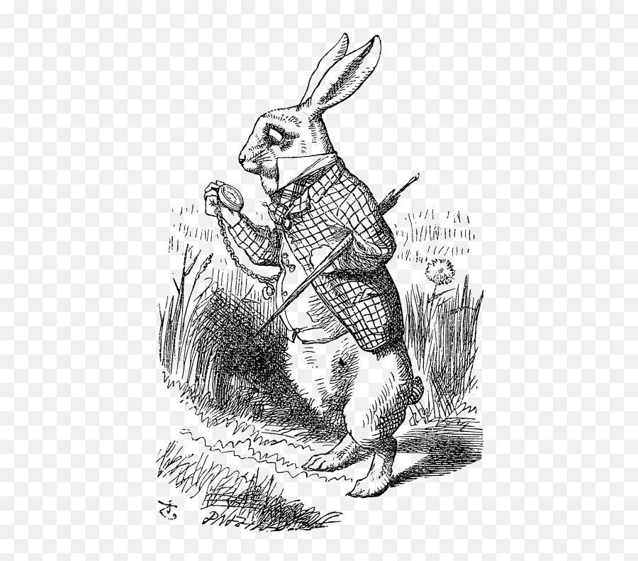 Download White - Rabbit John Tenniel White Rabbit Png Image John Tenniel Alice In Wonderland Emoji,White Rabbit Png