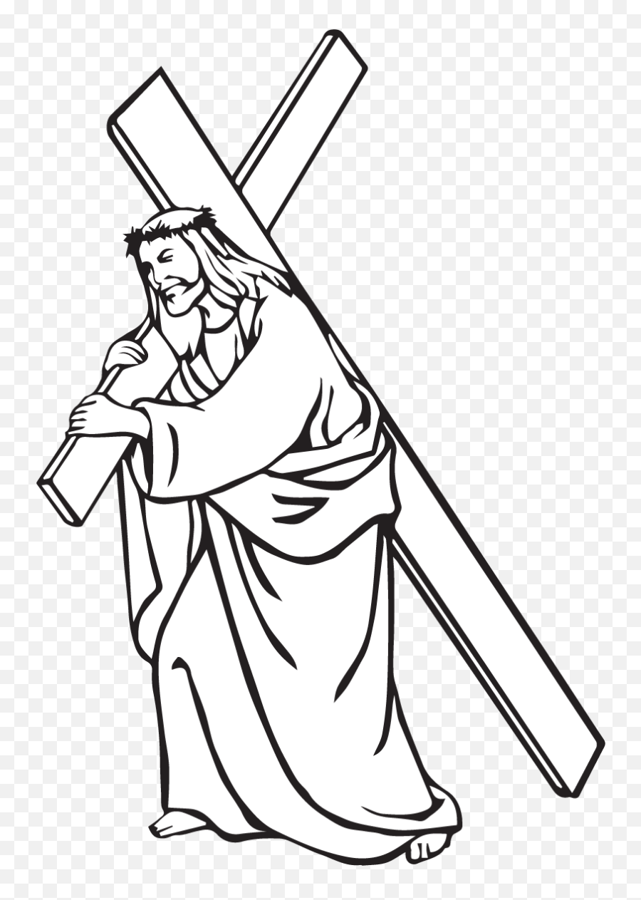 Cross Clip Art - Jesus Carrying Cross Png Emoji,Jesus On Cross Clipart
