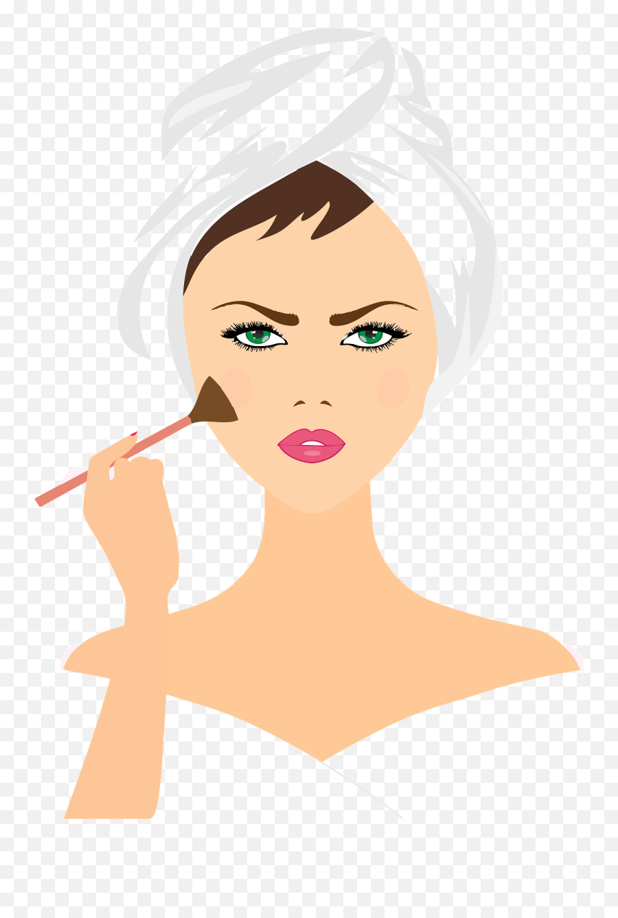 Woman Applying Makeup Clipart - Applying Make Up Clipart Emoji,Makeup Clipart