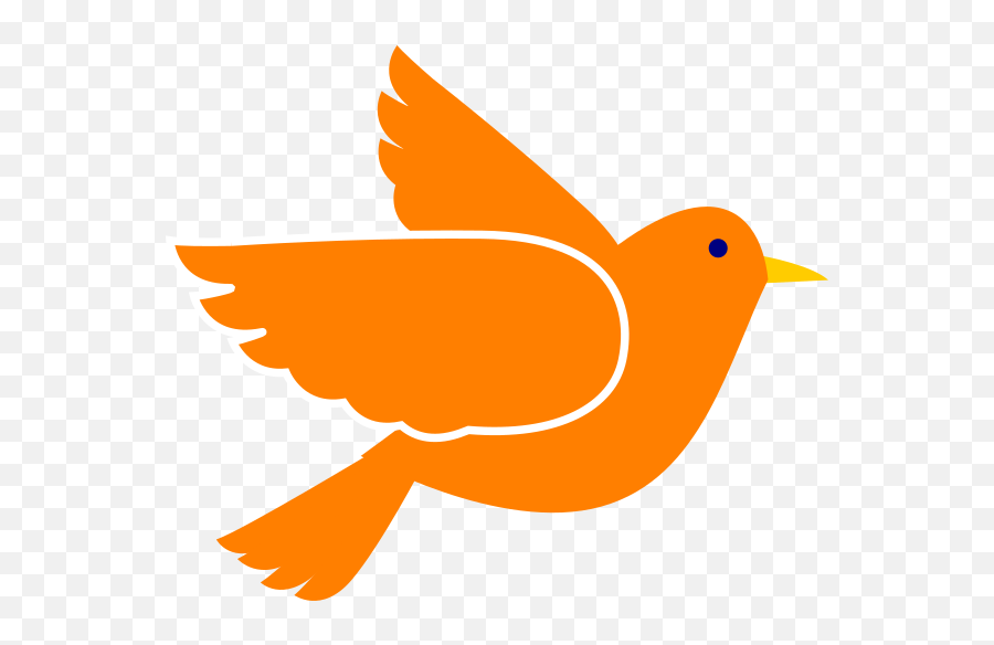 Orange Bird Clip Art At Clker - Clip Art Orange Bird Emoji,Bird Clipart