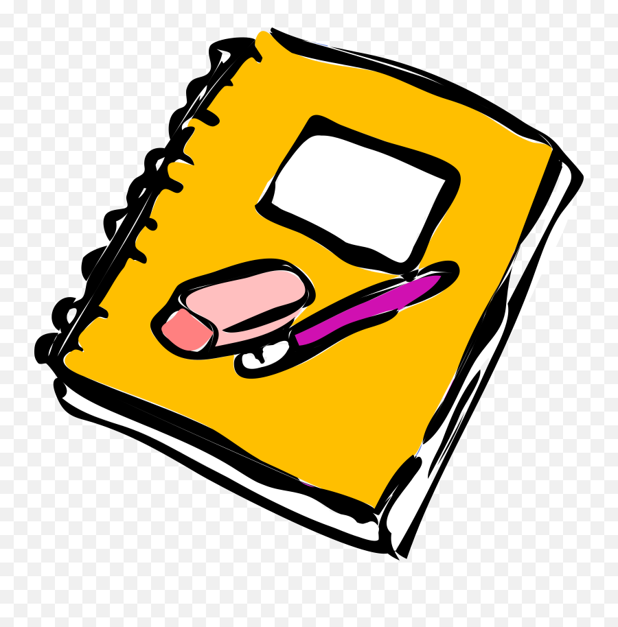 Writing Pencil Eraser And Journal Clip - Notebook Clip Art Emoji,Writing Clipart