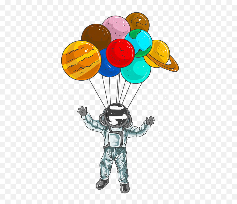 Astronaut In Space Flying With Planet Balloons Iphone Case Emoji,Astronomy Clipart