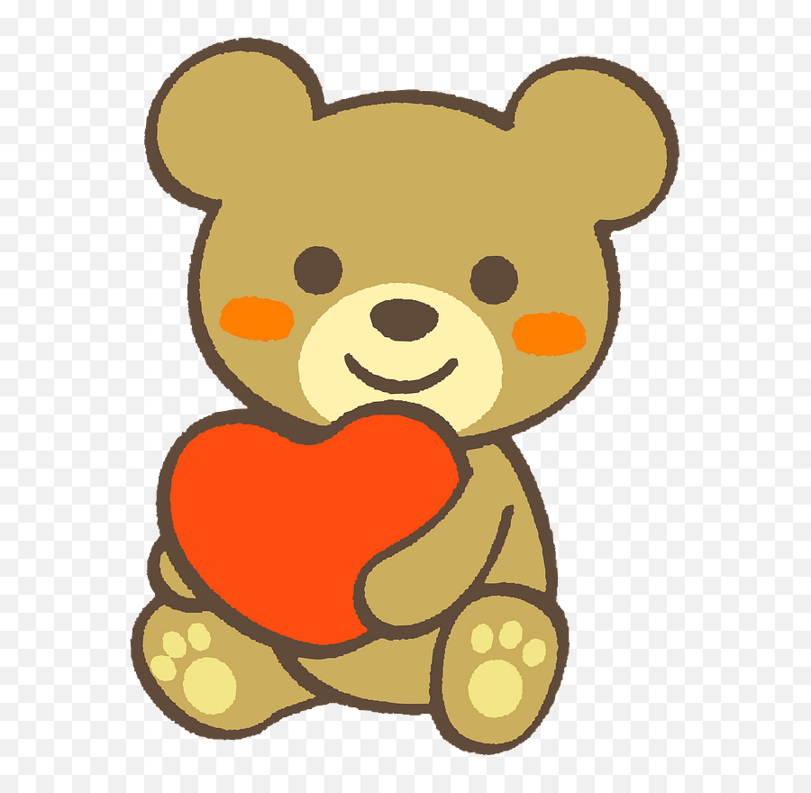 Teddy Bear Is Holding A Red Heart Clipart Free Download - Teddy Bear Holding A Heart Png Emoji,Red Heart Clipart