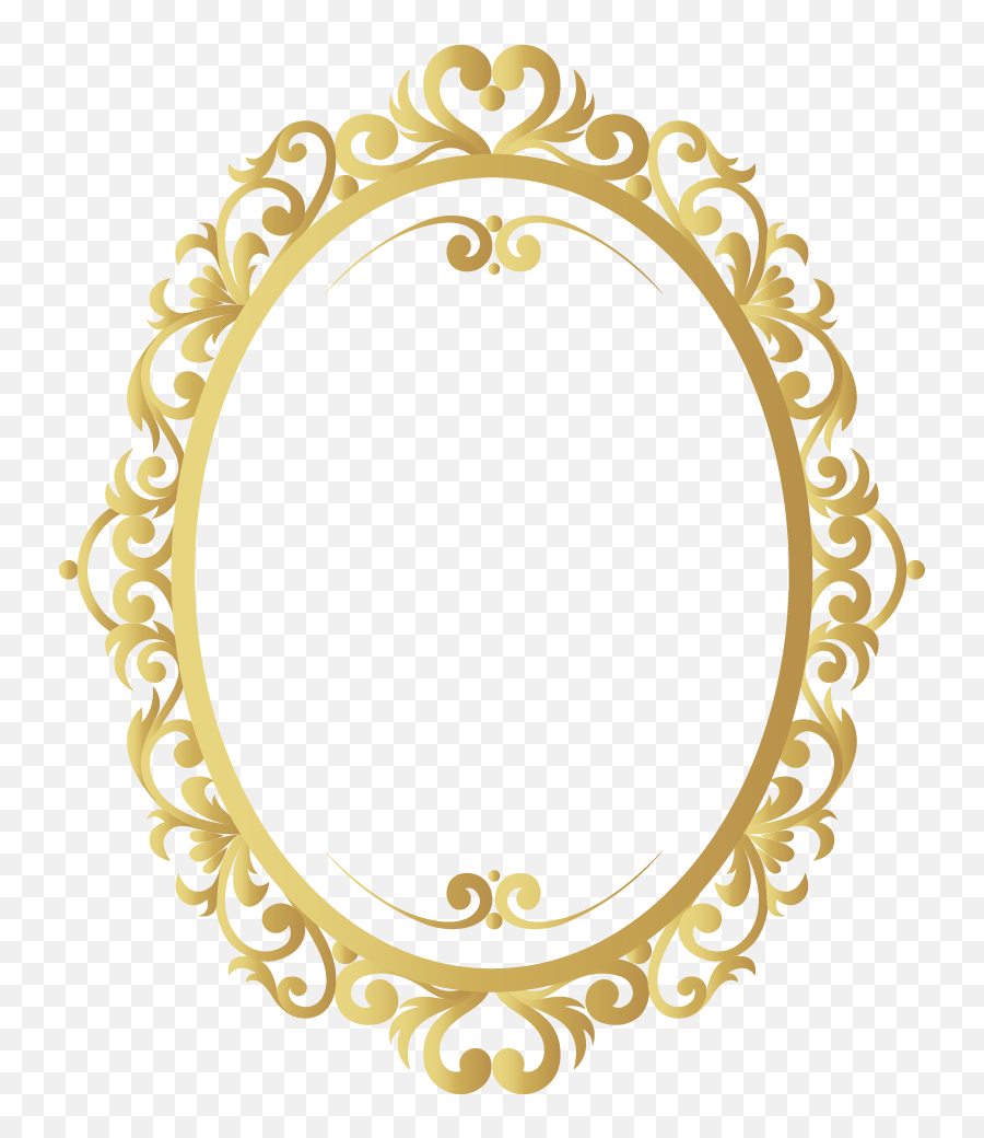 Golden Oval Frame Png Transparent - Transparent Gold Frame Vector Emoji,Golden Frame Png