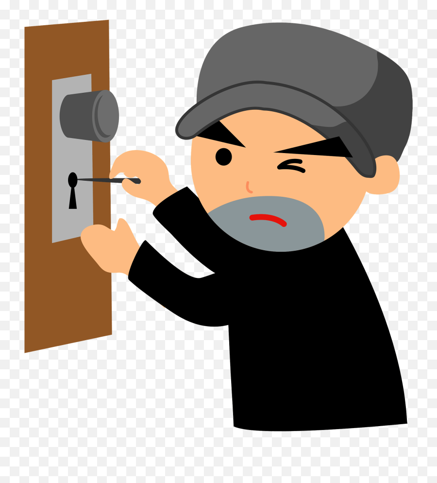 Criminal Is Picking The Lock Clipart - Picking A Lock Clipart Emoji,Pick Clipart