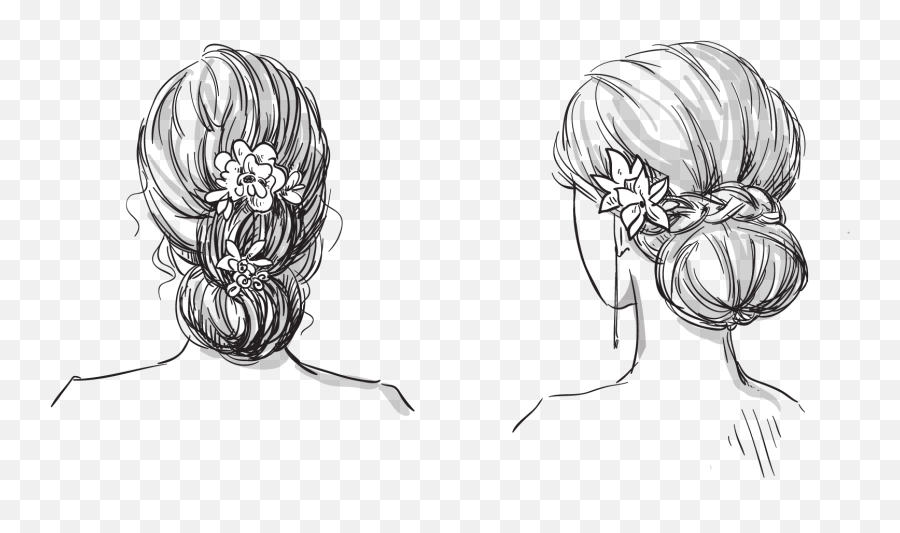 Download Drawn Braid Face Hair - Sketch Hair Style Full Emoji,Facial Hair Png