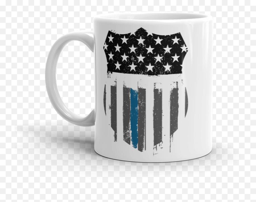 Thin Blue Line Badge Mug Emoji,Thin Blue Line Flag Png