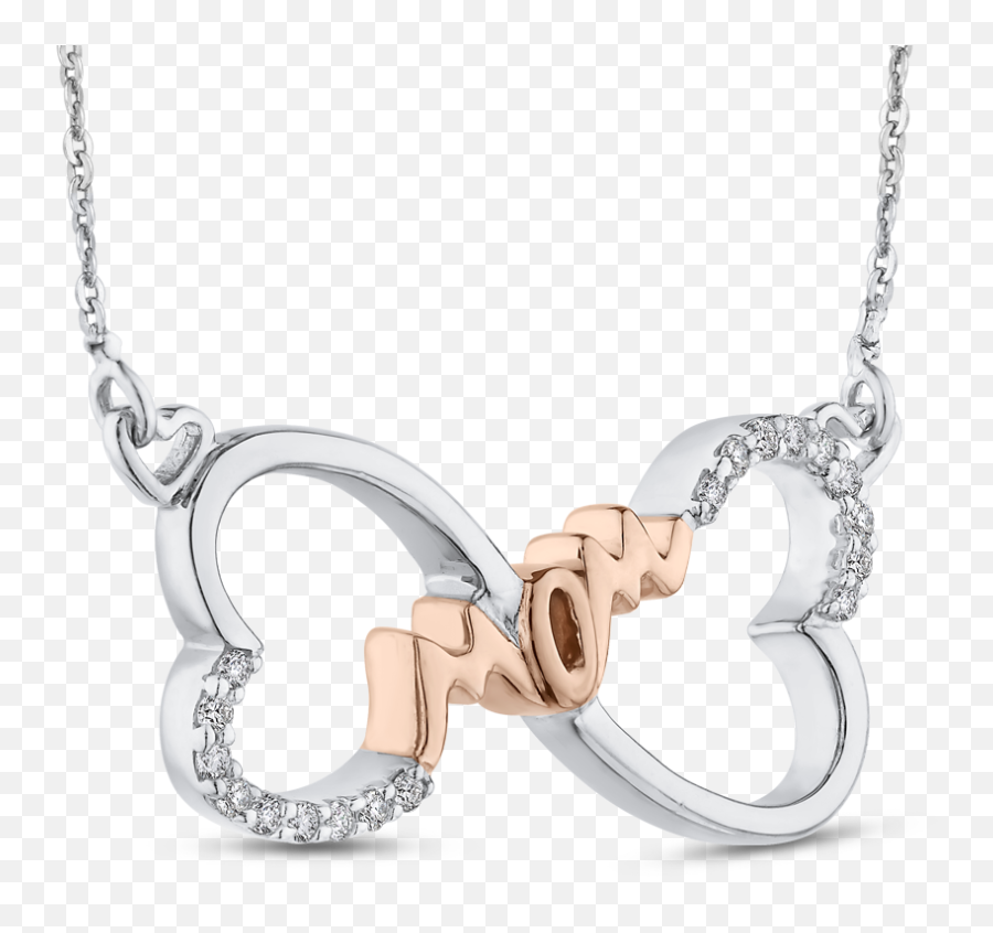 10k Two - Tone Gold 110 Ct Round Diamond Heart Infinity Mom Emoji,Diamond Chain Png