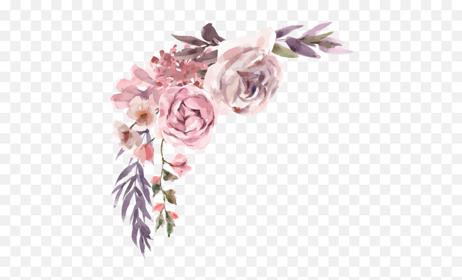 Azalea Hand Drawn Wedding Water Color Pink Flower - Floral Emoji,Flower Transparent Background