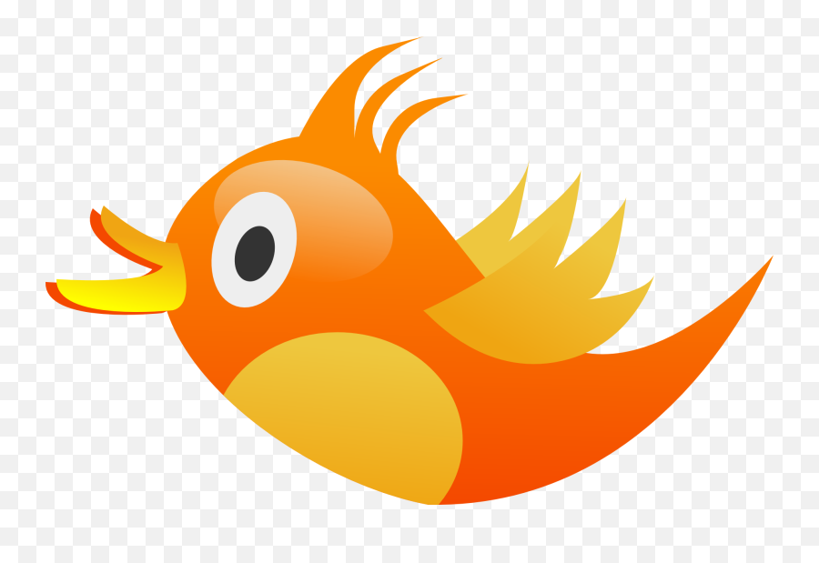 Free Twitter Bird White Png Download Free Clip Art Free - Orange Bird Cartoon Transparent Emoji,Twitter Png