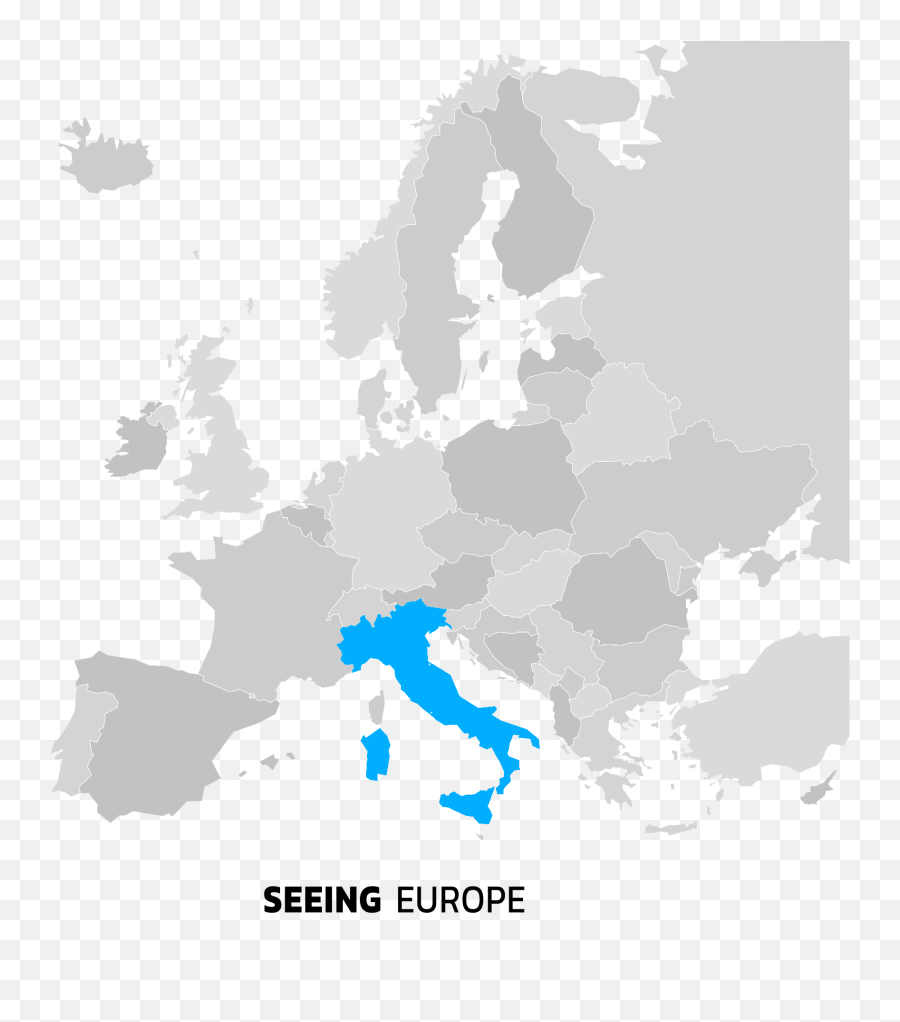 Download Hd Italy On The Map Of Europe - Spain Italy Blank Map Of Europe 814 Emoji,Europe Map Png