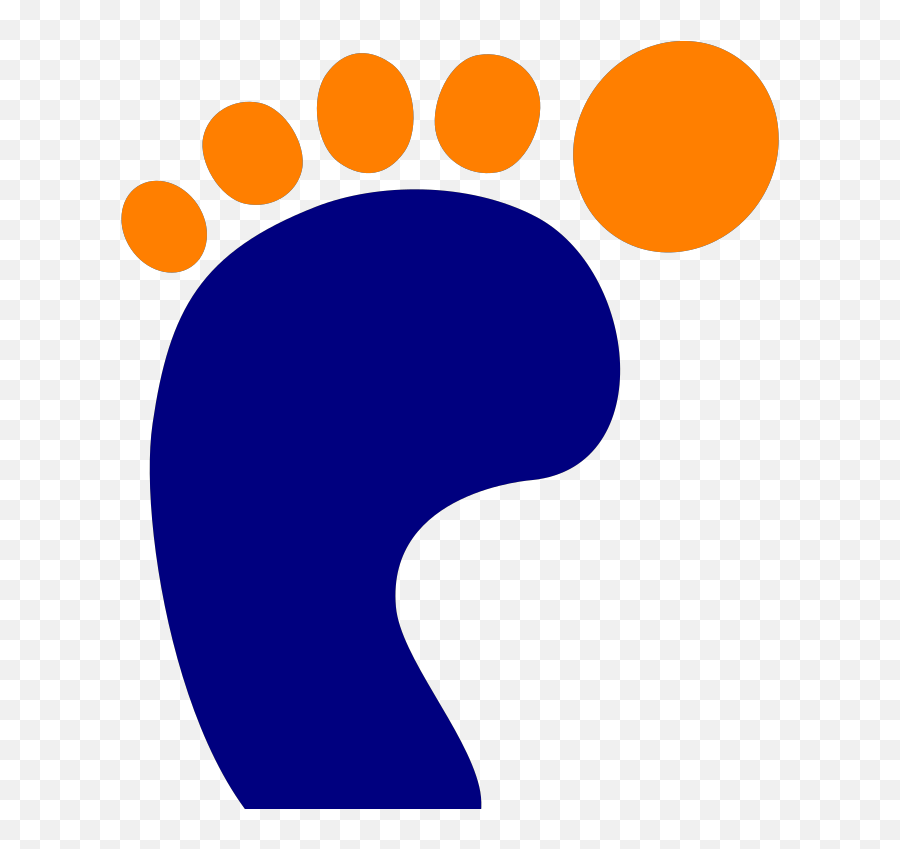 Blue Footprint With Orange Toes Png Emoji,Toes Clipart