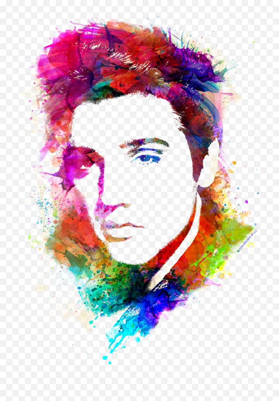 Download Hd Elvis Presley Watercolor King Youth T Shirt Emoji,Elvis Png