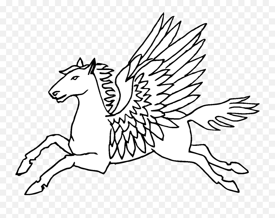 Pegasus - Traceable Heraldic Art Emoji,Pegasus Clipart