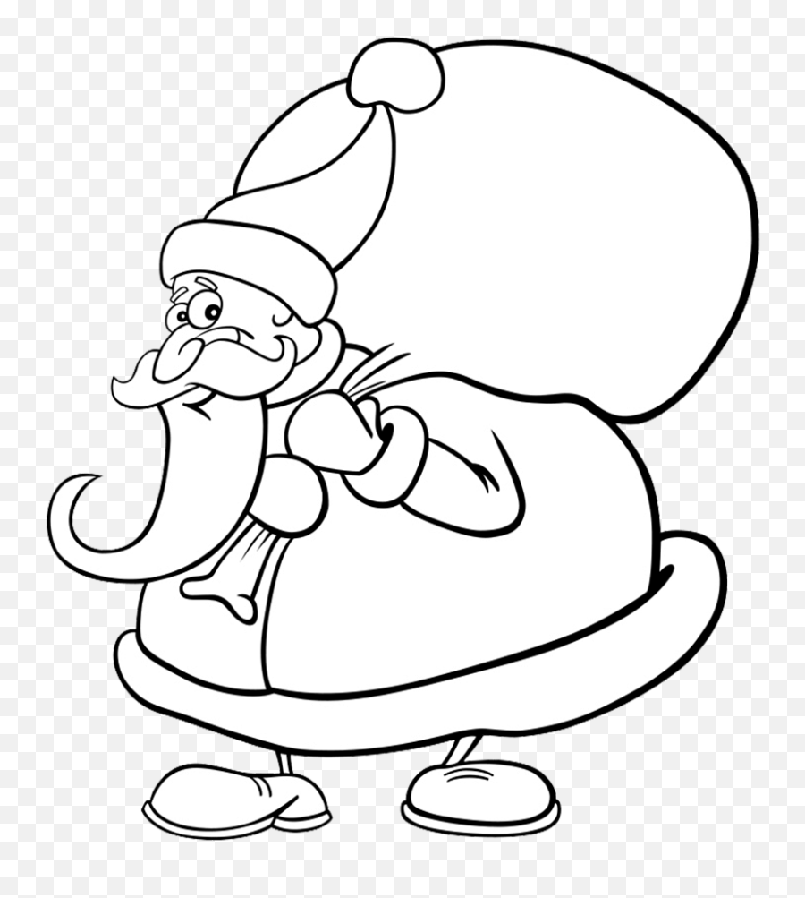 Cute Santa Clipart Black And White - Santa Claus Emoji,Santa Clipart