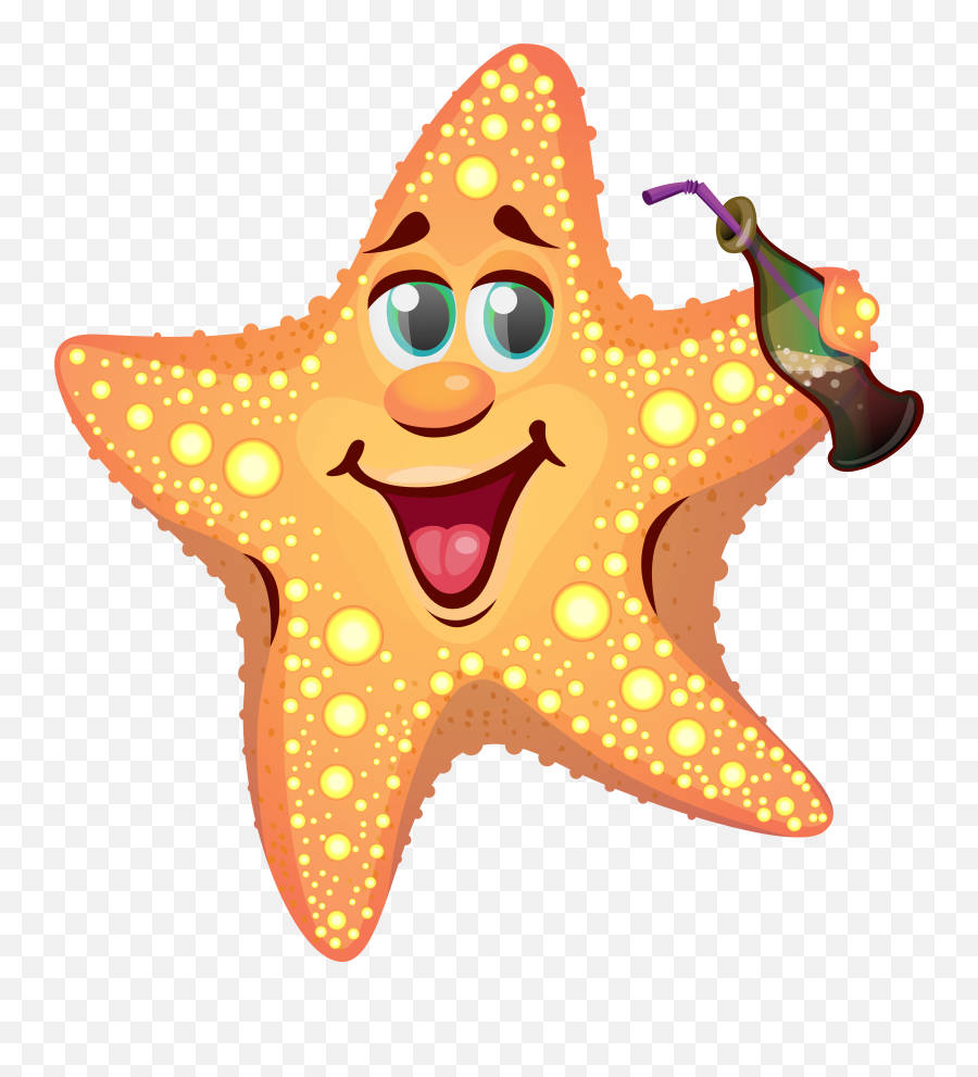Download Hd View Full Size - Free Star Fish Clipart Summer Starfish Png Emoji,Fish Clipart