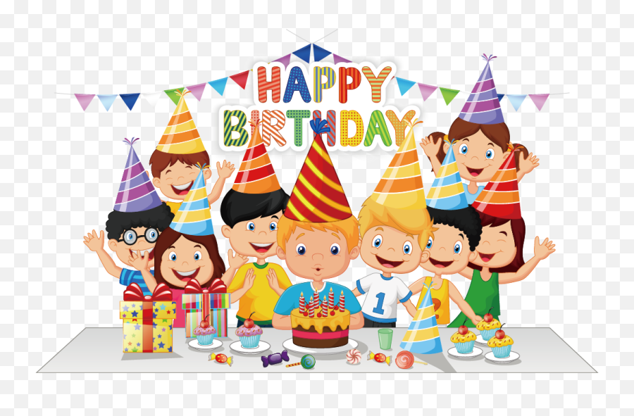 Happy Birthday Hat Png - Birthday Background Design For Kids Emoji,Party Clipart