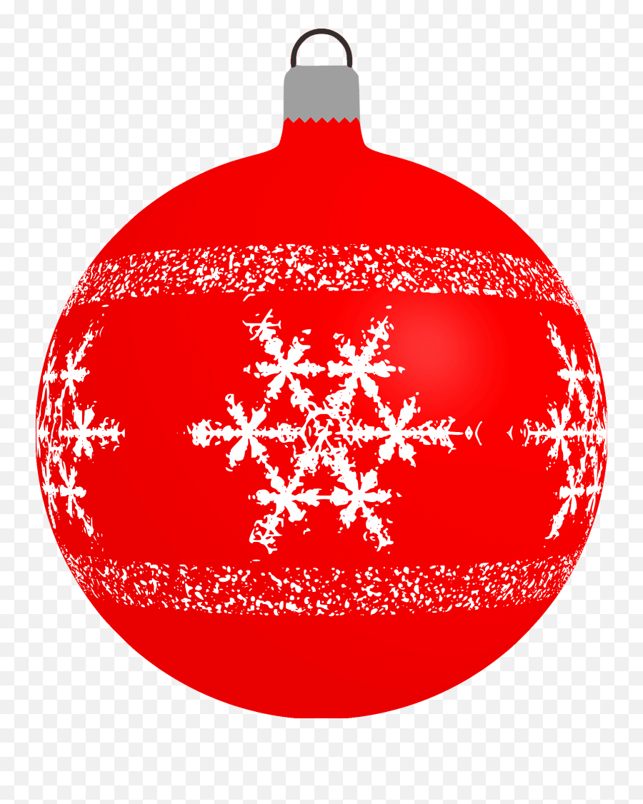 Simple Red With Snowflake Pattern - Bauble Images Clip Art Emoji,Christmas Ornament Clipart