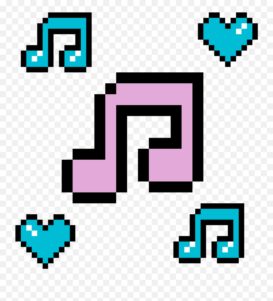 Download Nota Musical - 8 Bit Pineapple Png Full Size Png Pixel Art Grid Emoji,Notas Musicales Png