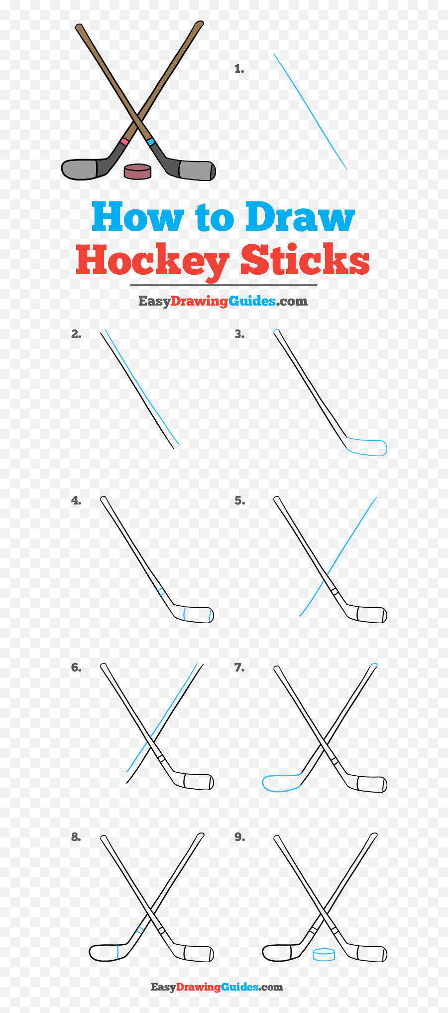 How To Draw Hockey Sticks - Really Easy Drawing Tutorial Bank Systems And Technology Emoji,Hockey Sticks Clipart