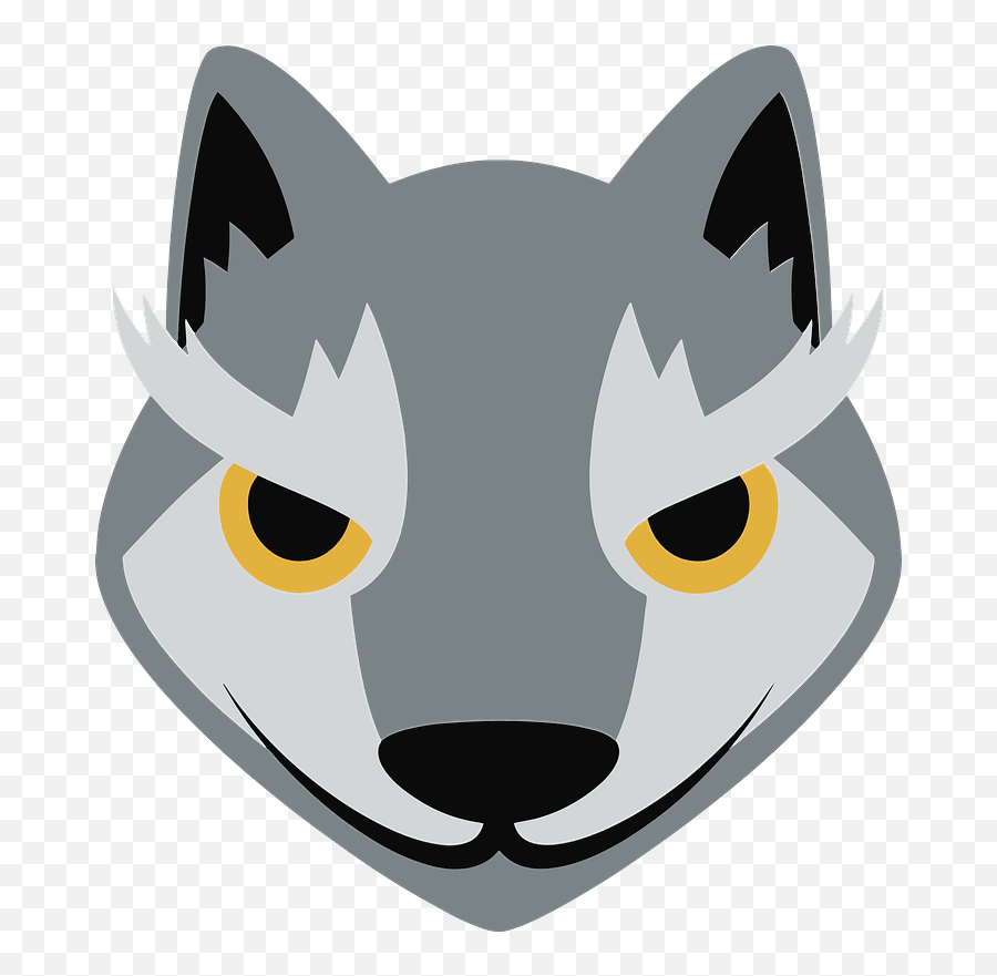 Cartoon Wolf Face Clipart - Face Cute Cartoon Wolf Emoji,Wolf Face Png