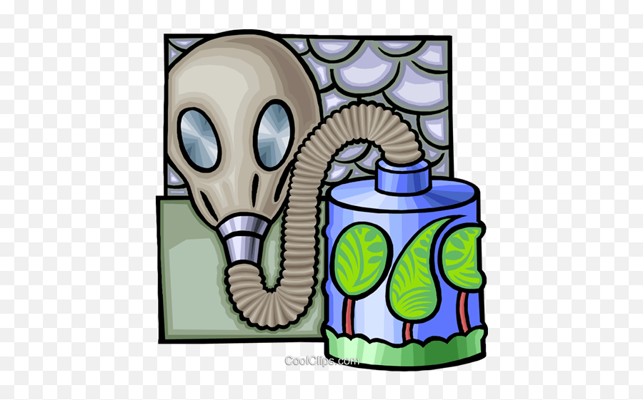 Toxic Pollution Royalty Free Vector Clip Art Illustration Emoji,Gas Masks Clipart