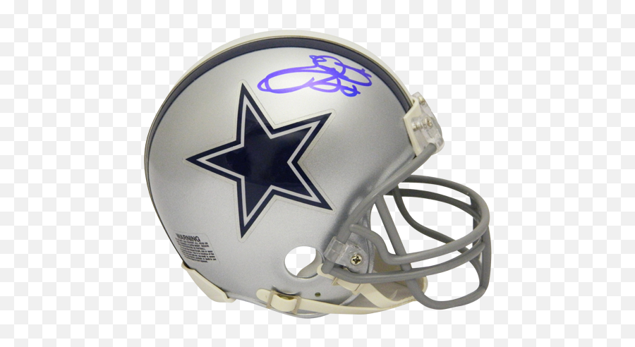 Emmitt Smith Autographed Dallas Cowboys Mini Helmet Emoji,Cowboys Helmet Png