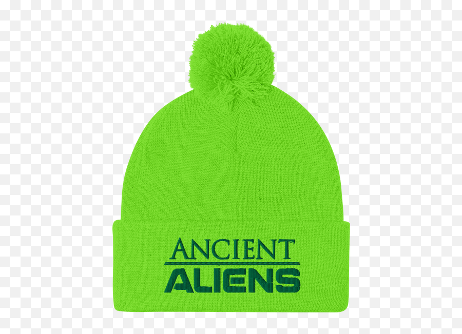 Ancient Aliens Logo Pom Pom Knit Beanie U2013 History Store Emoji,Logo Knits