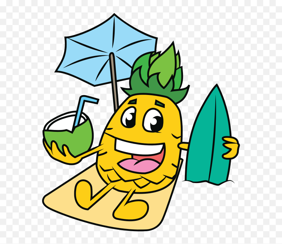 Beach Pineapple Emoji Clipart Free Svg - Happy,Emoji Clipart