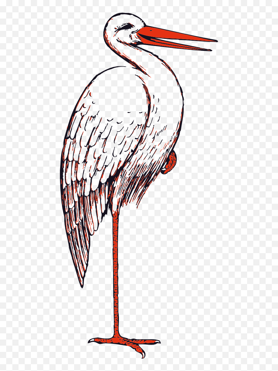 Stork Clipart - Open Beaked Stork Clipart Emoji,Stork Clipart