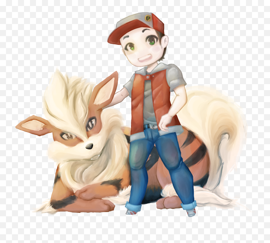 Trainer Red - Fictional Character Emoji,Arcanine Png