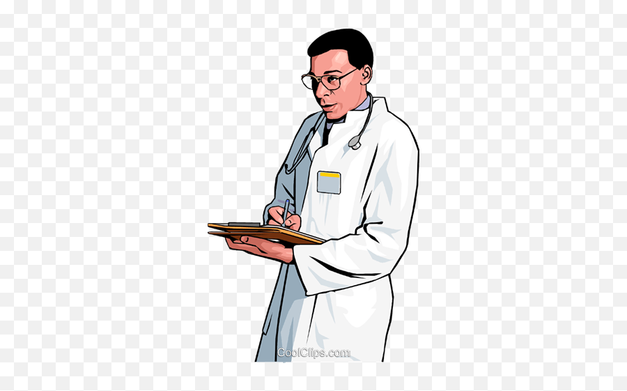 Doctor With Chart Royalty Free Vector - Medical Doctor Emoji,Chart Clipart