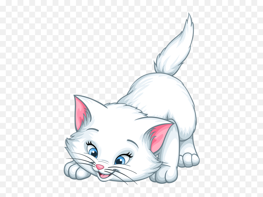 Cat Png Clipart - Cartoons Cute White Cats Full Size Png Transparent White Kitten Png Emoji,Cats Png