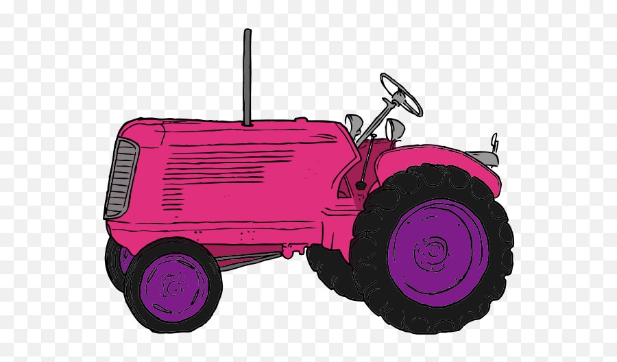 Download Tractor Clipart Pink Tractor - Clip Art Emoji,Tractor Clipart