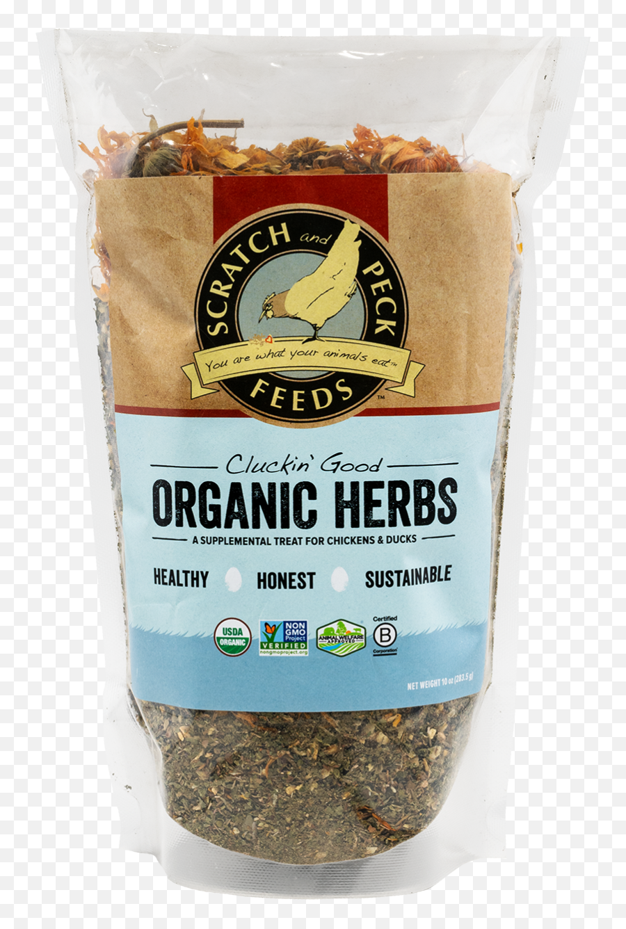 Cluckinu0027 Good Organic Herbs - Scratch And Peck Feeds Herbs Emoji,Non Gmo Project Logo