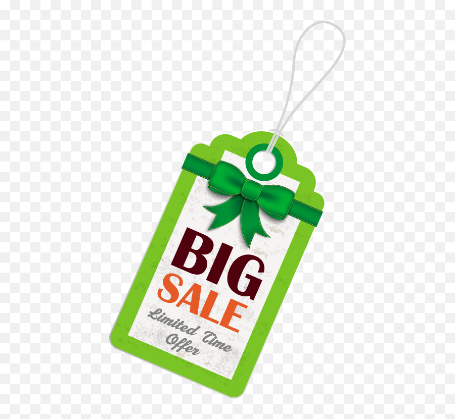 Green Big Sale Hang Tag - Big Sale Tag Png Clipart Full Emoji,Sale Tag Png